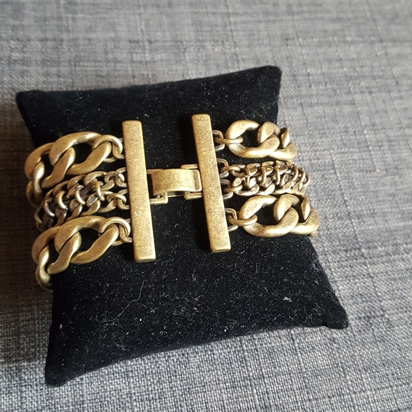 Lia Sophia Rhinestone Pearl Gold 3 Link Chain - Picture 3 of 3